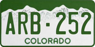 CO license plate ARB252