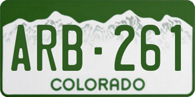 CO license plate ARB261