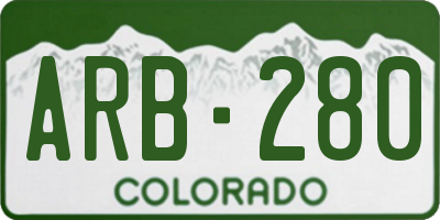 CO license plate ARB280