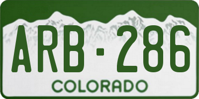 CO license plate ARB286
