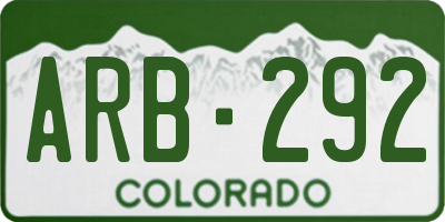 CO license plate ARB292