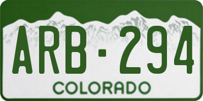 CO license plate ARB294