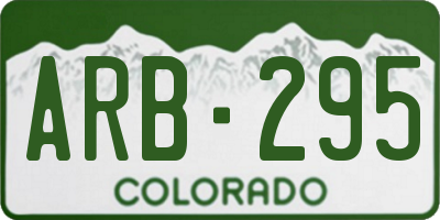 CO license plate ARB295
