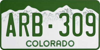 CO license plate ARB309