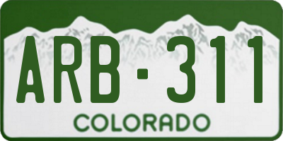 CO license plate ARB311