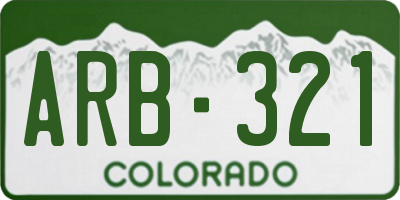 CO license plate ARB321