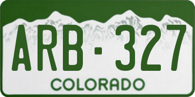 CO license plate ARB327