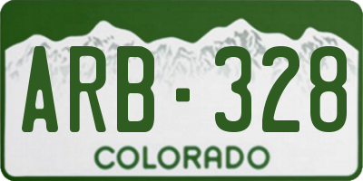 CO license plate ARB328