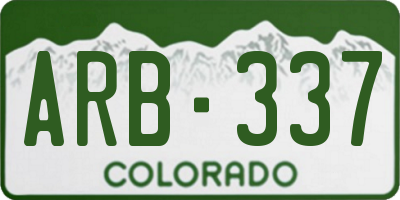 CO license plate ARB337