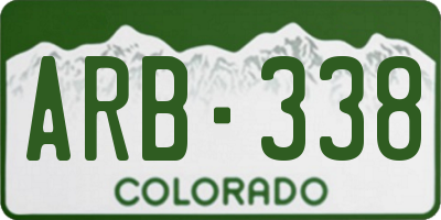 CO license plate ARB338