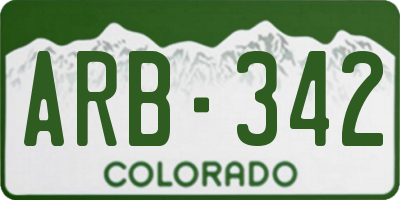 CO license plate ARB342