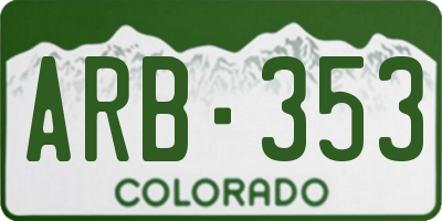 CO license plate ARB353