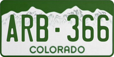 CO license plate ARB366