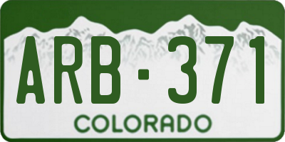 CO license plate ARB371