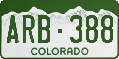 CO license plate ARB388