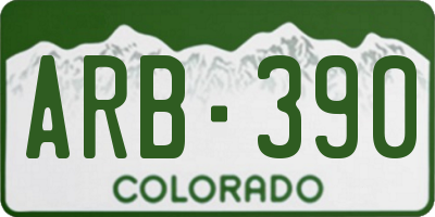 CO license plate ARB390