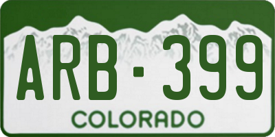 CO license plate ARB399