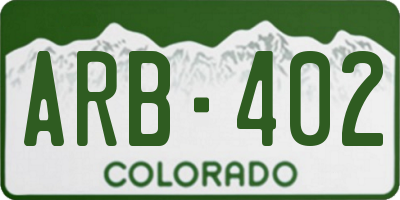 CO license plate ARB402