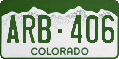 CO license plate ARB406