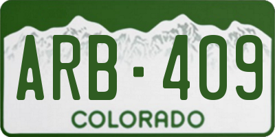 CO license plate ARB409
