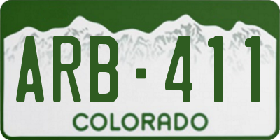 CO license plate ARB411
