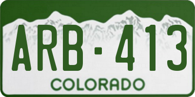CO license plate ARB413