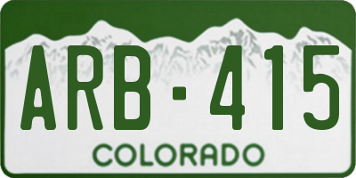 CO license plate ARB415
