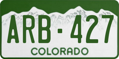 CO license plate ARB427