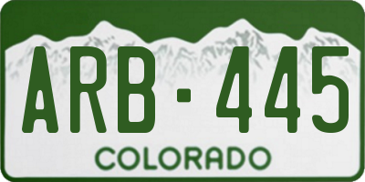 CO license plate ARB445