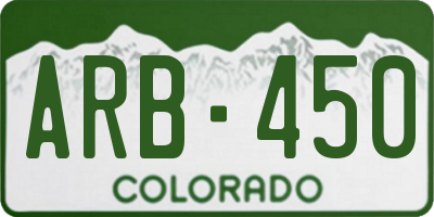 CO license plate ARB450