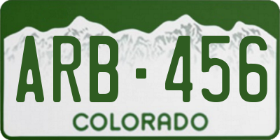 CO license plate ARB456