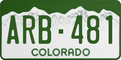 CO license plate ARB481