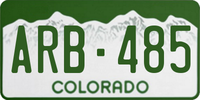 CO license plate ARB485