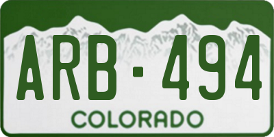 CO license plate ARB494