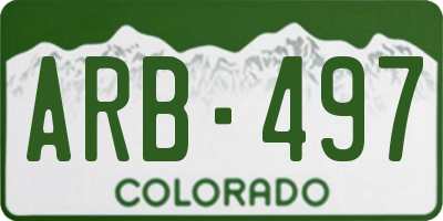 CO license plate ARB497