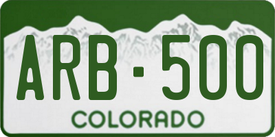 CO license plate ARB500
