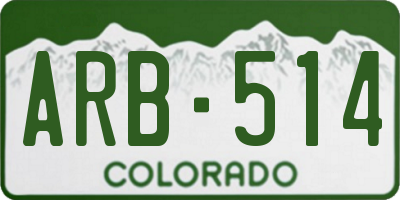 CO license plate ARB514