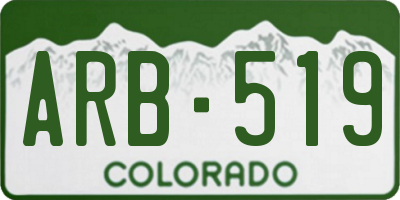 CO license plate ARB519
