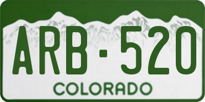 CO license plate ARB520