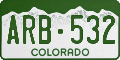 CO license plate ARB532