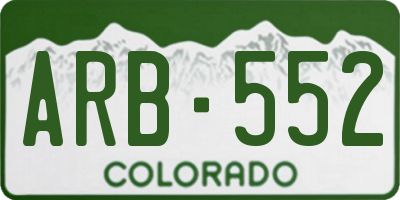 CO license plate ARB552