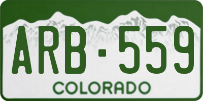 CO license plate ARB559