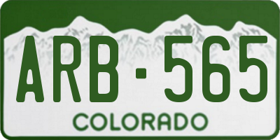 CO license plate ARB565