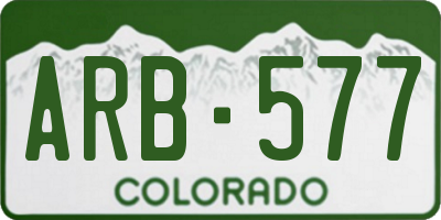 CO license plate ARB577