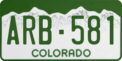 CO license plate ARB581