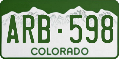 CO license plate ARB598