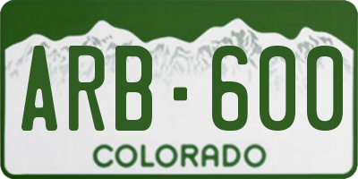 CO license plate ARB600