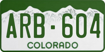 CO license plate ARB604