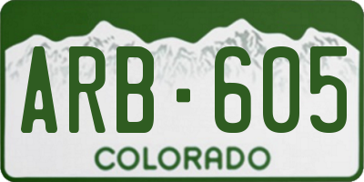 CO license plate ARB605