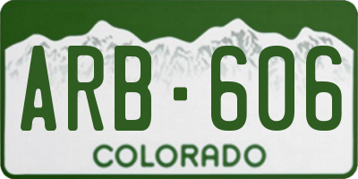 CO license plate ARB606